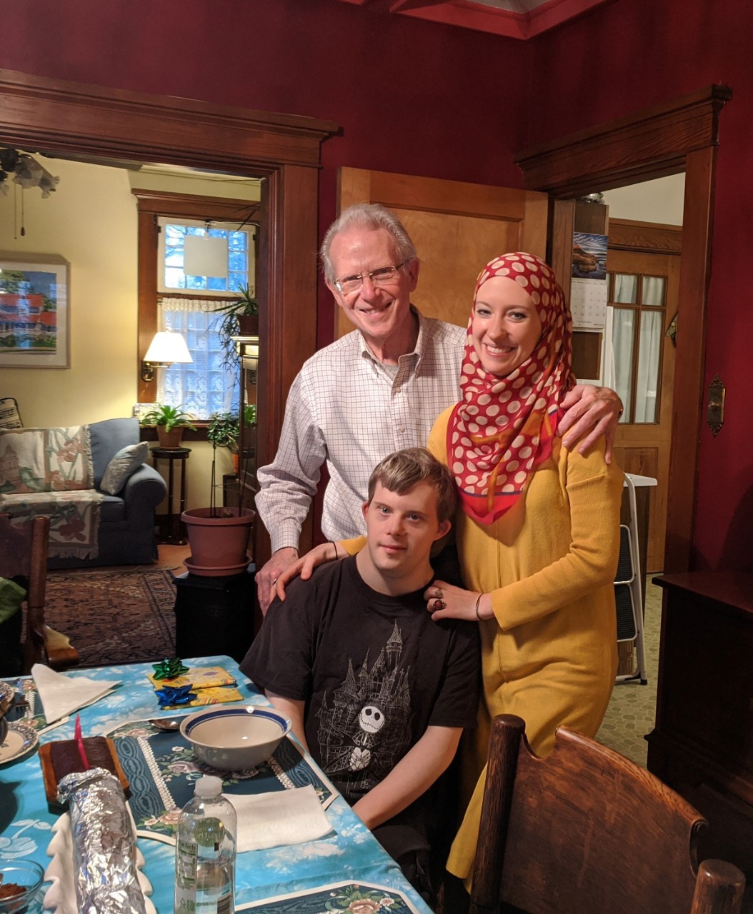 Becca with her dad and brother.