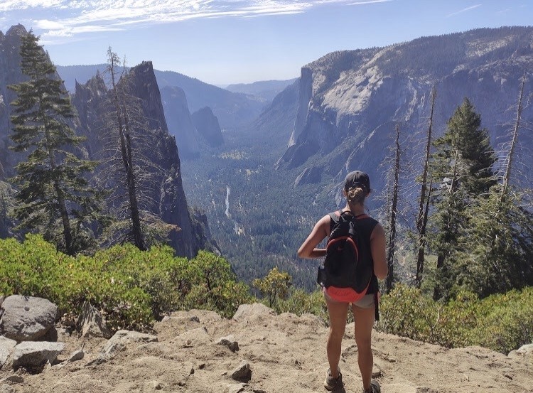 Stacy overlooking Yosemite National Park.