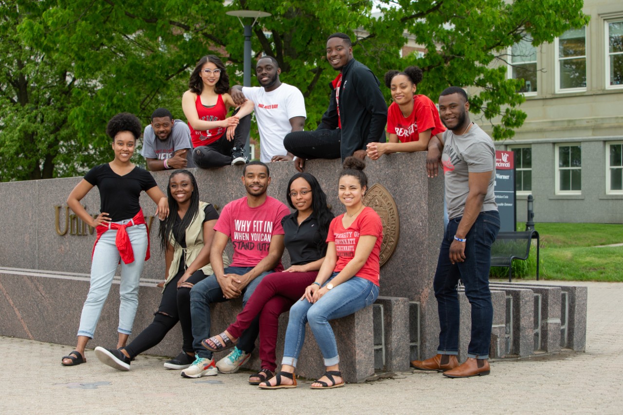 Students gathered on campus