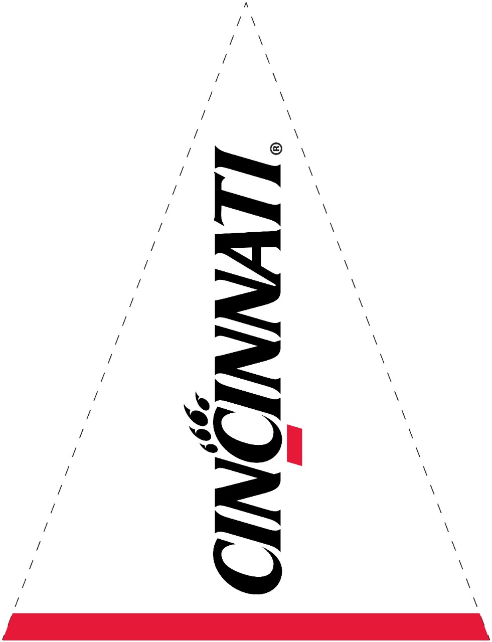 1 White Pennant Pintable Cutout
