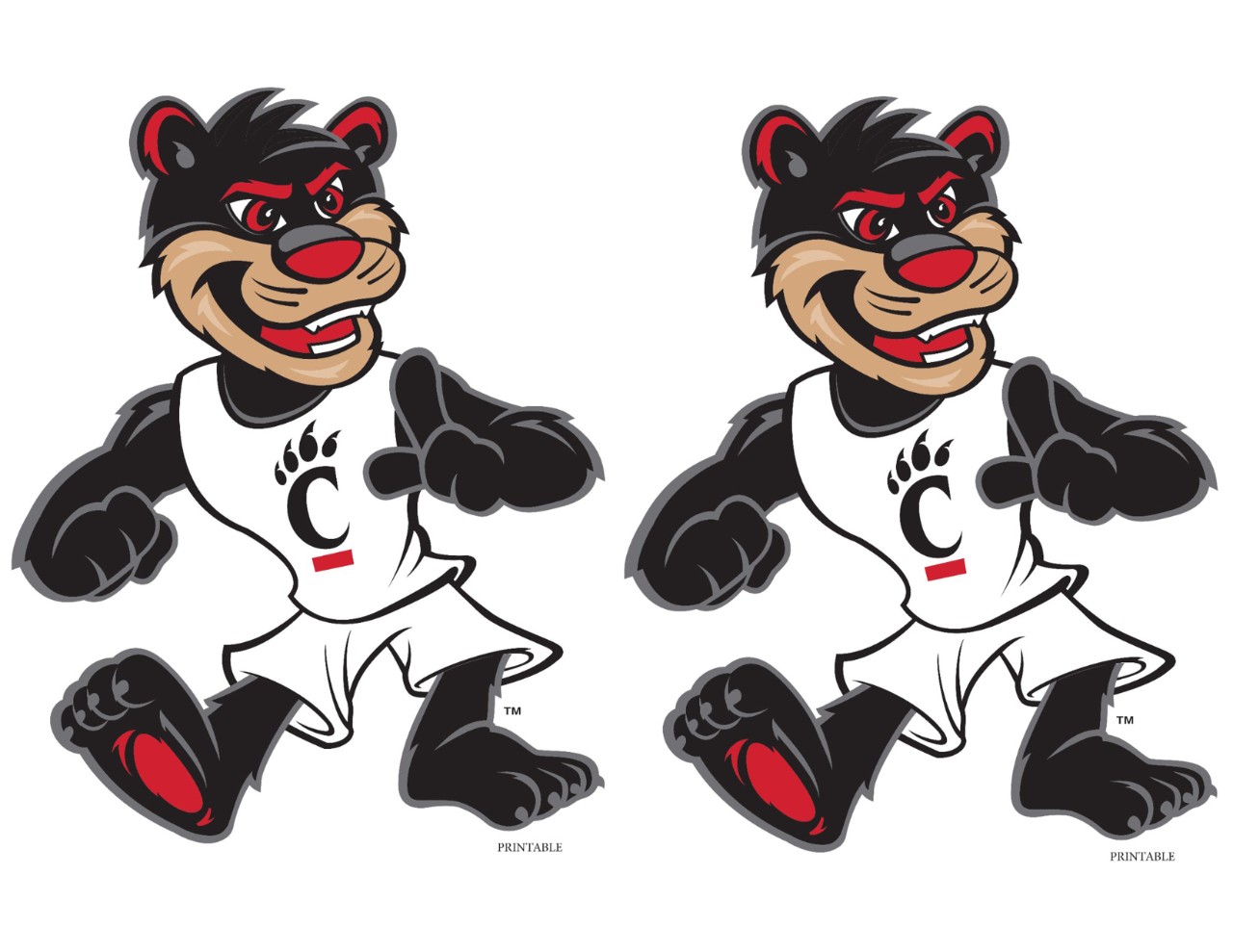 2 printable full body bearcats