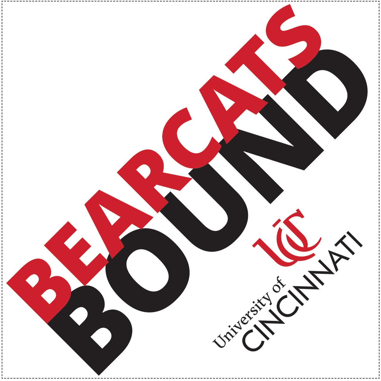 White Mortar Board Bearcats Bound Pintable Cutout